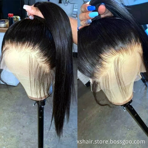 Wholesale remy human hair wigs lace front 5x5 Lace Frontal Straight Wig virgin cuticle aligned wigs for black women